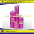 wholesale scented different size purple pillar candle of wax candle